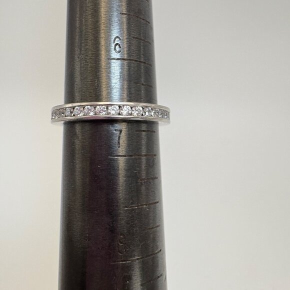 VTG Sterling Silver 925 Cubic Zirconia Channel Set Statement Ring Size 6.5 - Picture 6 of 8